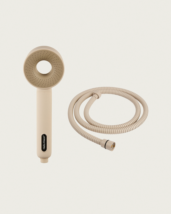 Beige Shower Head & Hose Duo